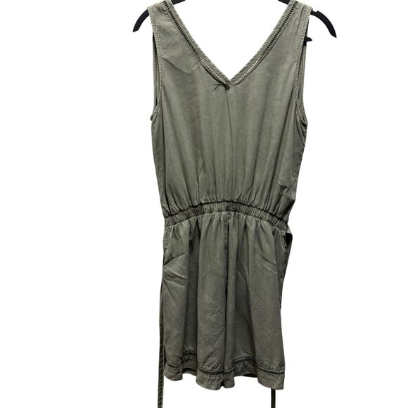 Cloth & Stone By Anthropologie Womens Burlingame Romper Olive Green Size Small - Picture 4 of 8